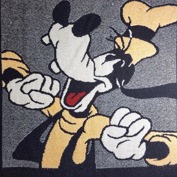 Vintage Disney Mickey & Friends Knitted Lap Throw Fringe Edge Blanket 54"x49" - Picture 5 of 12
